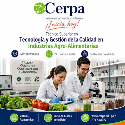 Salidas Laborales: Técnicos Superior en Tecnología y Gestión de la Calidad en Industrias Agroalimentaria: Un Sector en Crecimiento en Panamá
